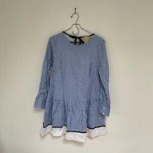 Blue and White Striped Dress